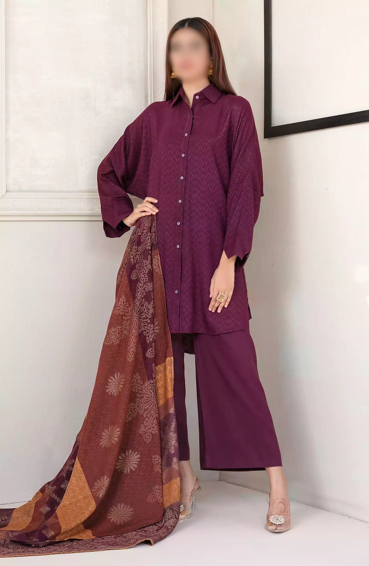Simya - Jacquard Leather Peach Collection 2024 - D-4058