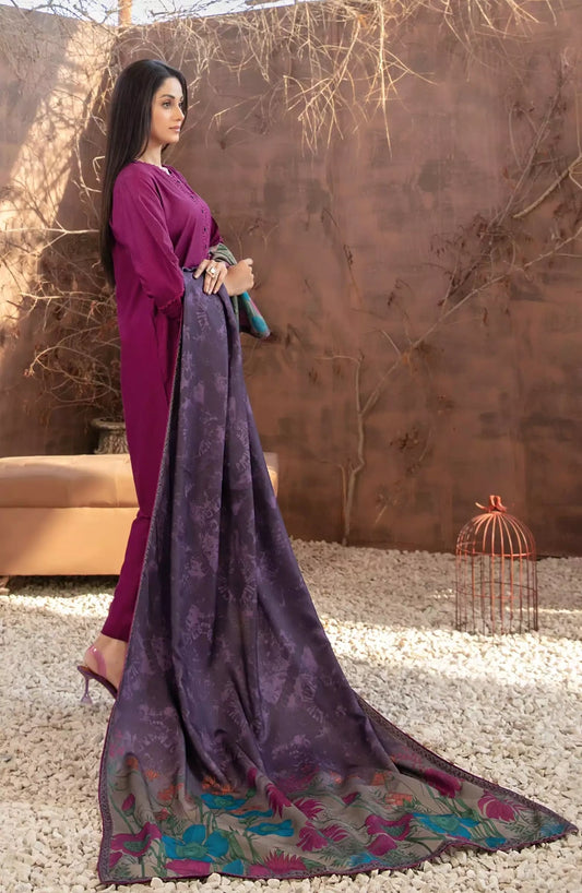 Iesha Stitched Solid Staple with Digital Shawl Collection 2024 - TK-D-4064