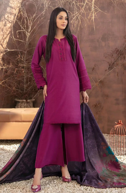 Iesha Stitched Solid Staple with Digital Shawl Collection 2024 - TK-D-4064