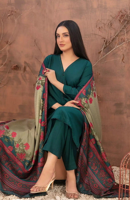 Iesha Stitched Solid Staple with Digital Shawl Collection 2024 - TK-D-4067