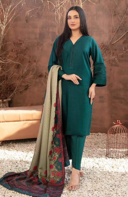 Iesha Stitched Solid Staple with Digital Shawl Collection 2024 - TK-D-4067