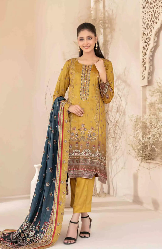 Masarra - Embroidered Digital Printed Staple-D-5036