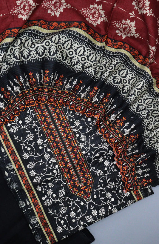 Bin Saeed Digital Print and Emb Khaddar Collection - D-56