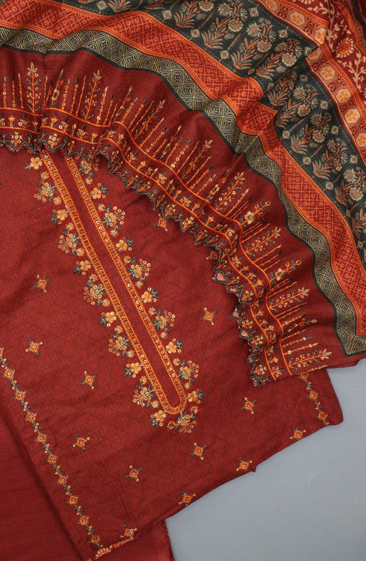 Bin Saeed Digital Print and Emb Khaddar Collection - D-59