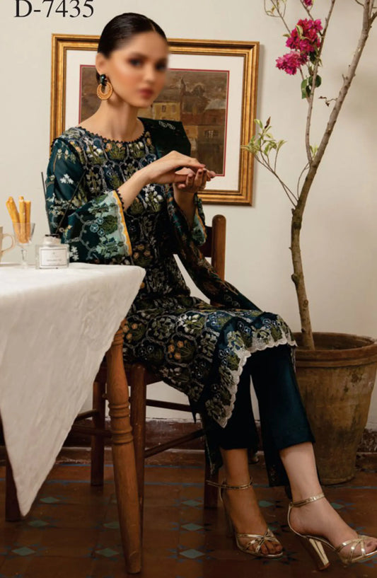 SAHL Embroidered Luxury Lawn Collection - D-7435