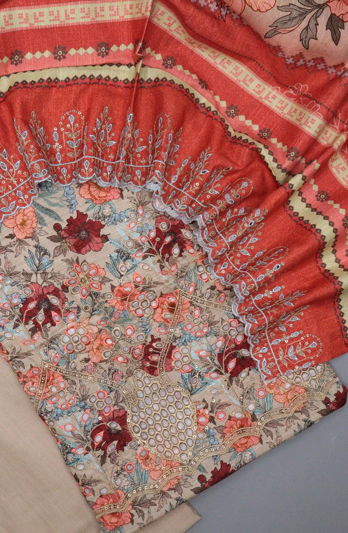 Bin Saeed Digital Print and Emb Khaddar Collection - D-78