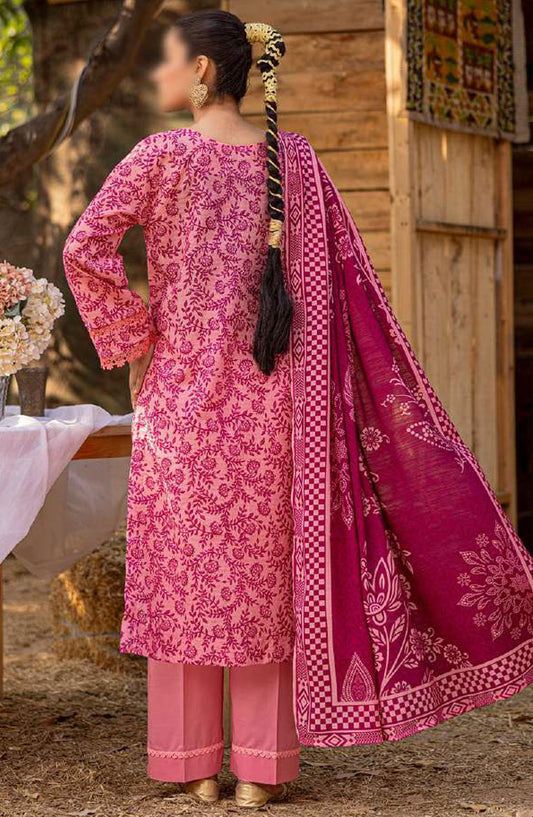 Bloom by Al Karim Embroidered Lawn Unstitched 3 Piece Suit - D-8 - ALK25BELV6 - Pink - Summer Collection