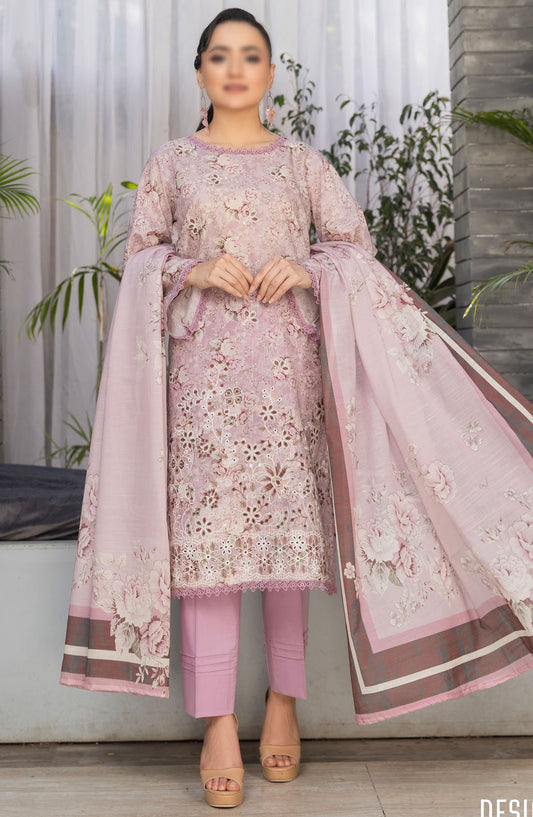 Parisa by Al Karim Embroidered Lawn Unstitched 3 Piece Suit - D-9 - ALK25PELV2 - Purple - Summer Collection