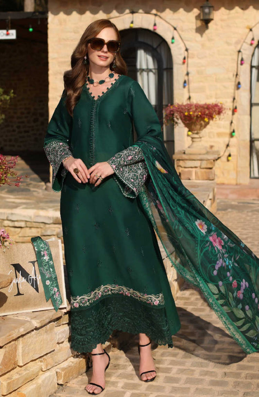 Noor by Saadia Asad Embroidered Luxe Chikankari Lawn Unstitched 3 Piece Suit - NSA25LC - D-01 A - Summer Collection