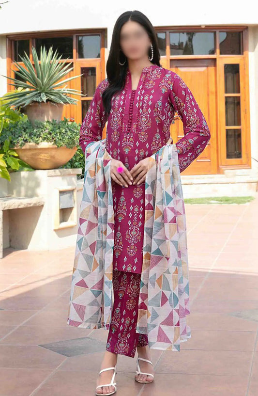 Cora Stitched Digital Printed Swiss 3pcs Collection 2024 - D 2110