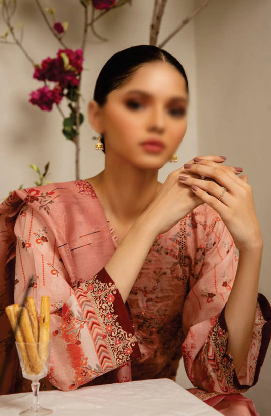 SAHL Embroidered Luxury Lawn Collection - D-7433