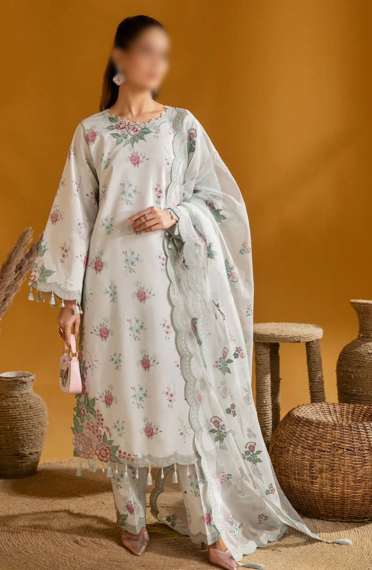 Alizeh Maahi Embroidered Print Lawn Collection 2024 - D 01 IVY