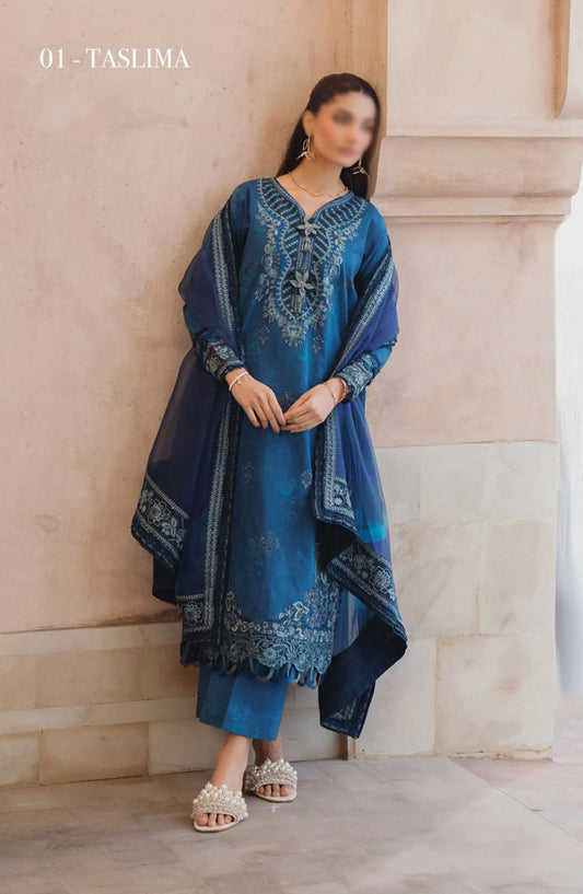Xenia Farozaan Unstitched Lawn 2024 - D 01 TASLIMA
