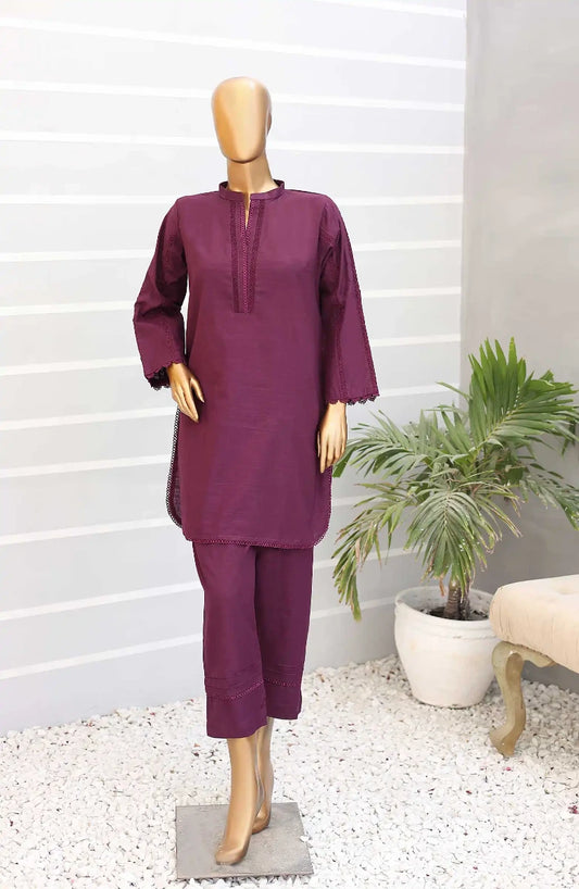 Daily Essential Luxury Khaddar 2PCs Collection-D 02 PURPLE