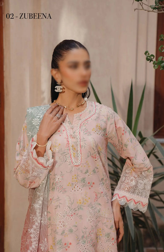 Xenia Farozaan Unstitched Lawn 2024 - D 02 ZUBEENA