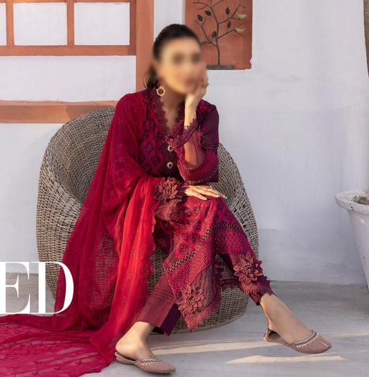 Mahee's Exclusive Elegant Embroidered Swiss Unstitched Collection Design 03