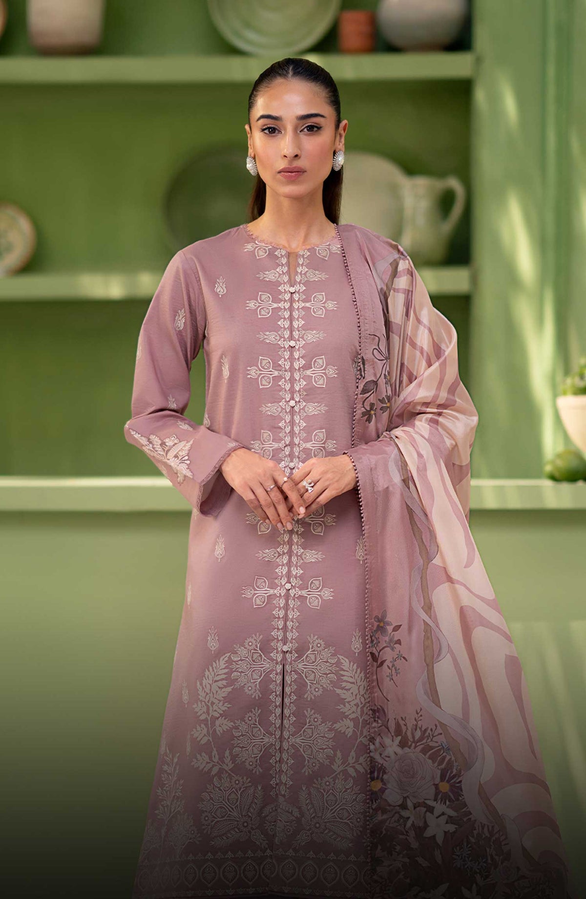 Seran Embroidered Lawn Unstitched 3 Piece - D-03 Fluer - SE25AL - Summer Collection