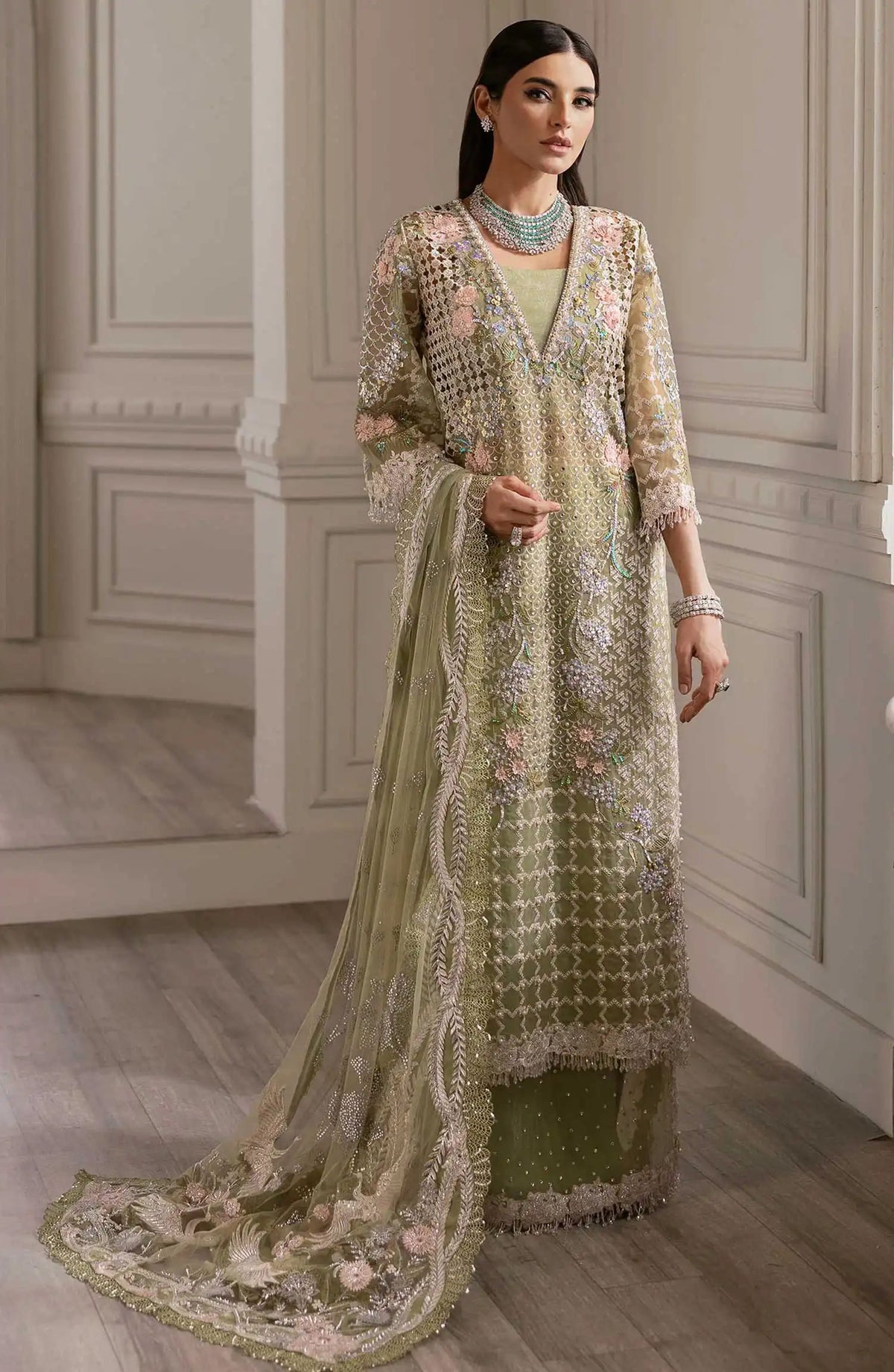 Crimson X Saira Shakira Unstitched Wedding Collection - D 03 Sparkle Cascade