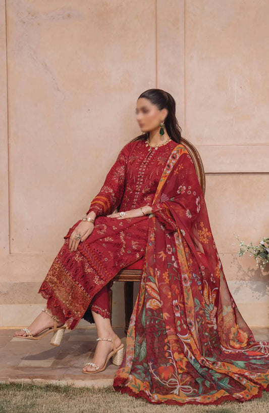 Xenia Farozaan Unstitched Lawn 2024 - D 03 ZEBA
