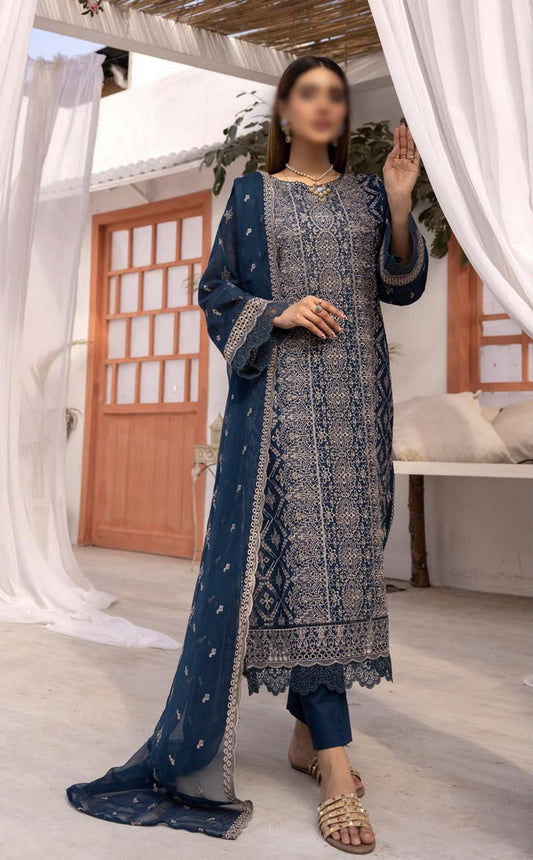 Mahee's Exclusive Elegant Embroidered Swiss Unstitched Collection Design 04