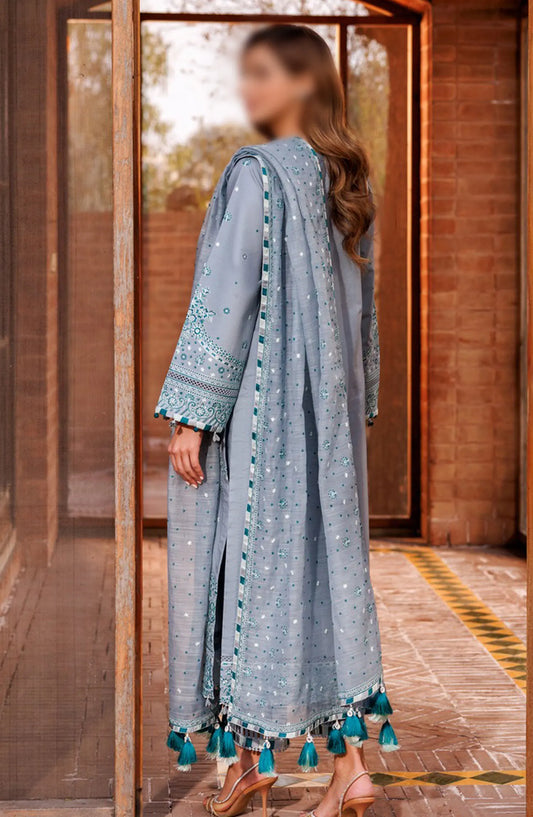 Farasha Dastoor Embroidered Lawn Collection 2024 - D 04 Beryl Grey
