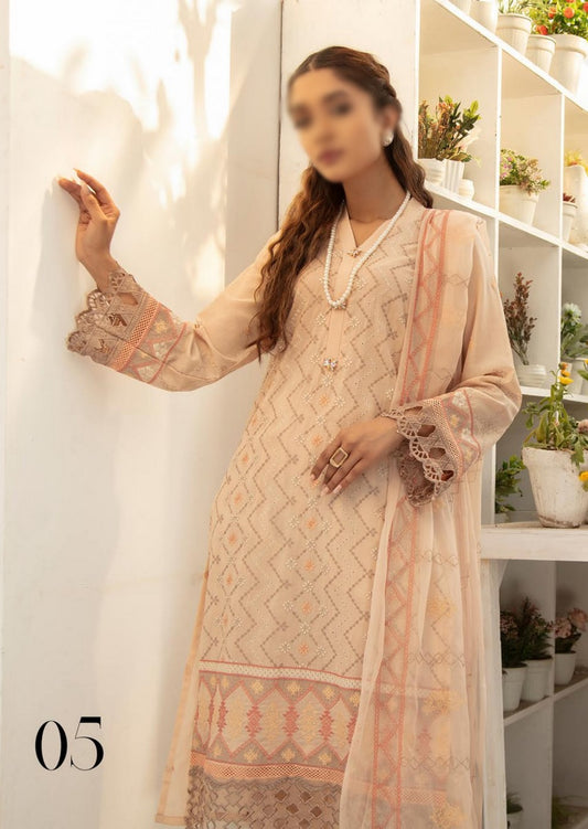 Design 05 Jaan-e-Tamanna Premium Embroidered Swiss Collection 2023