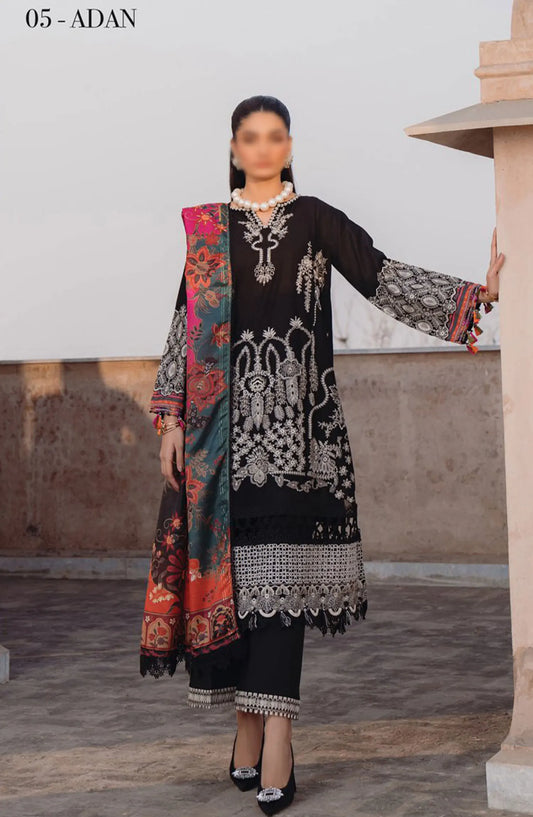Xenia Farozaan Unstitched Lawn 2024 - D 05 ADAN
