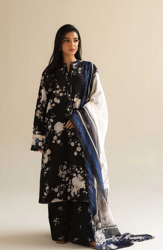 Coco Prints by Zara ShahJahan Printed Lawn Unstitched 3 Piece - D-5 B Mia - ZS25PL - Black - Summer Collection