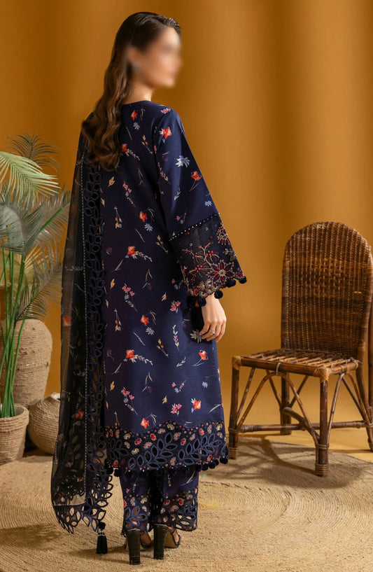 Alizeh Maahi Embroidered Print Lawn Collection 2024 - D 05 IRIS