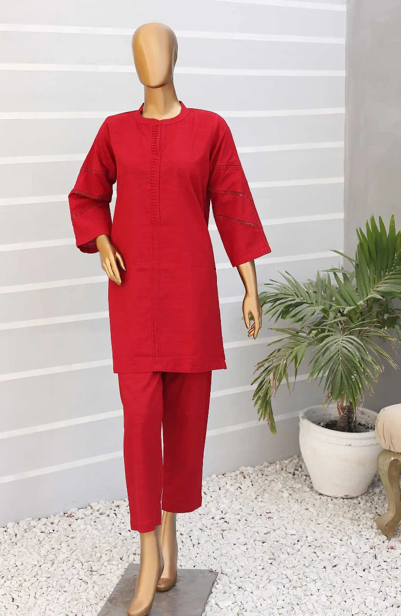 Daily Essential Luxury Khaddar 2PCs Collection-D 05 MAROON