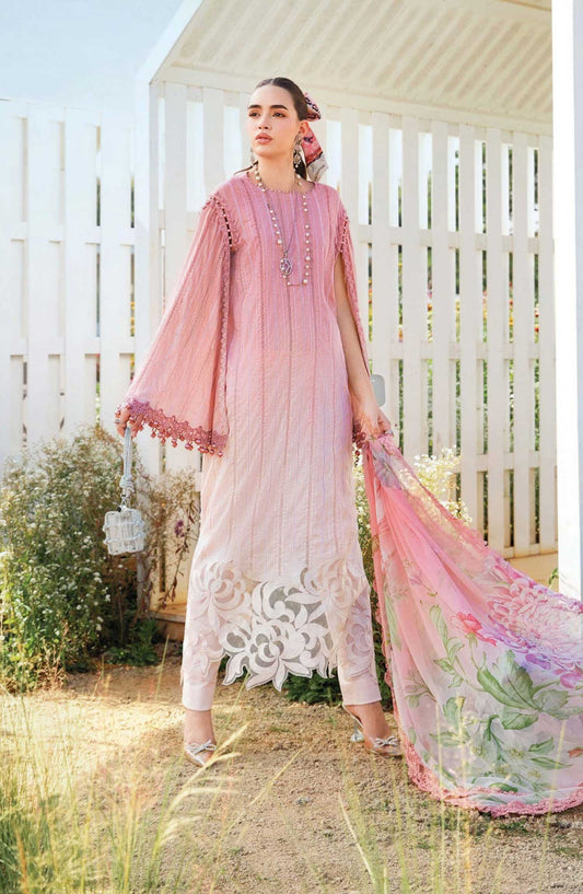 Mprints by Maria B Printed Unstitched 3 Piece Suit - D-06 A - MAB25PSS - Light Pink - Summer Collection