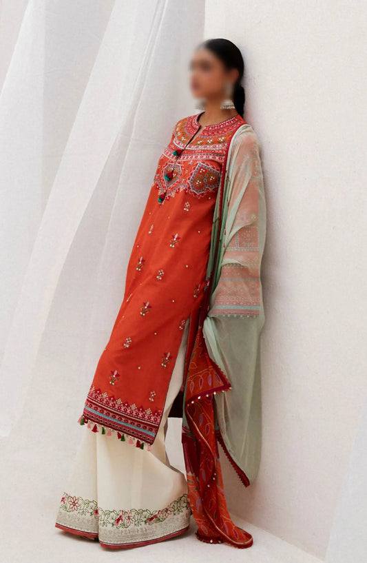 Zara ShahJahan Unstitched Lawn SS Collection 2024 - D 07 A LAMIA