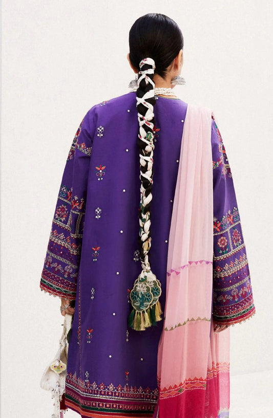 Zara ShahJahan Unstitched Lawn SS Collection 2024 - D 07 B LAMIA