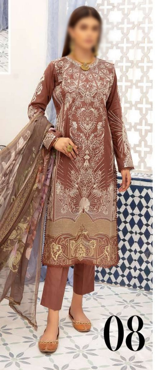 Blossom Exclusive Embroidered Lawn Collection D-08