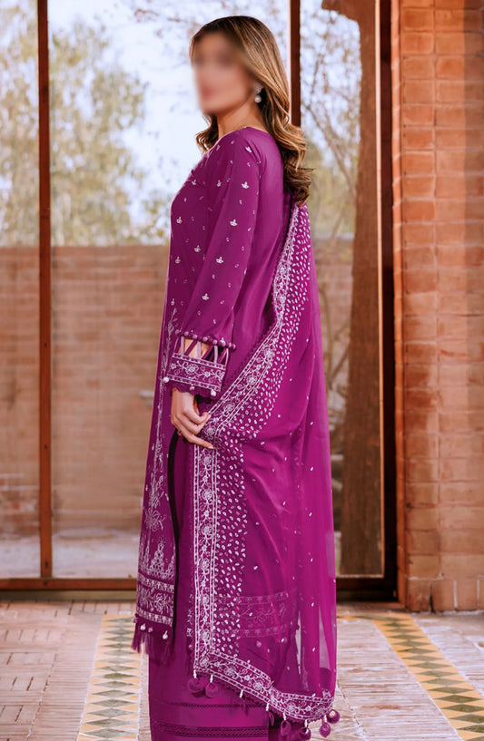Farasha Dastoor Embroidered Lawn Collection 2024 - D 08 Tempting Berry
