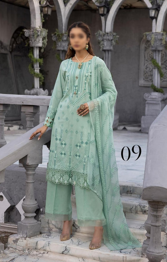 Design 09 Jaan-e-Tamanna Premium Embroidered Swiss Collection 2023
