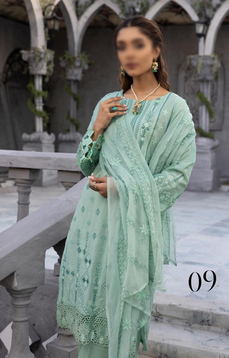 Design 09 Jaan-e-Tamanna Premium Embroidered Swiss Collection 2023