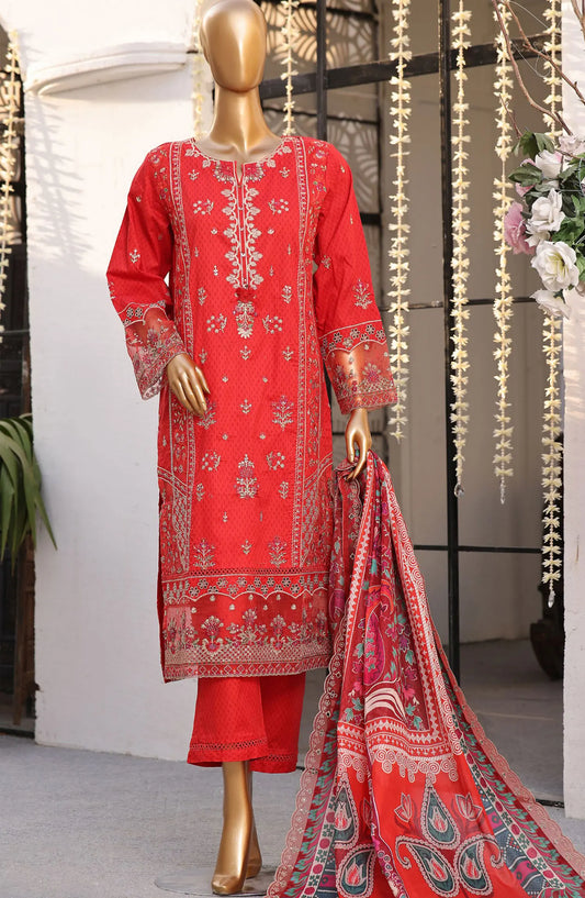 Sadabahar Premium Embroidered Printed Lawn Collection 2024 - D 1038 ORANGE