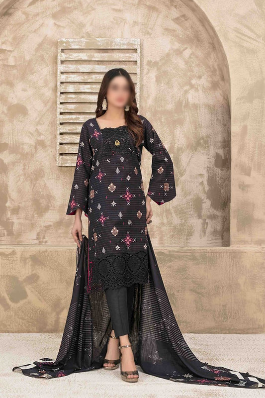 ROZANI Embroidered Zari Khaddar with Diamond Shawl Collection 2023 - D 1075