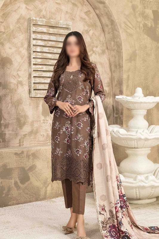 ROZANI Embroidered Zari Khaddar with Diamond Shawl Collection 2023 - D 1080