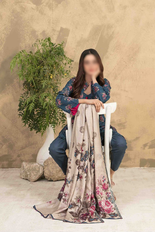 ROZANI Embroidered Zari Khaddar with Diamond Shawl Collection 2023 - D 1082