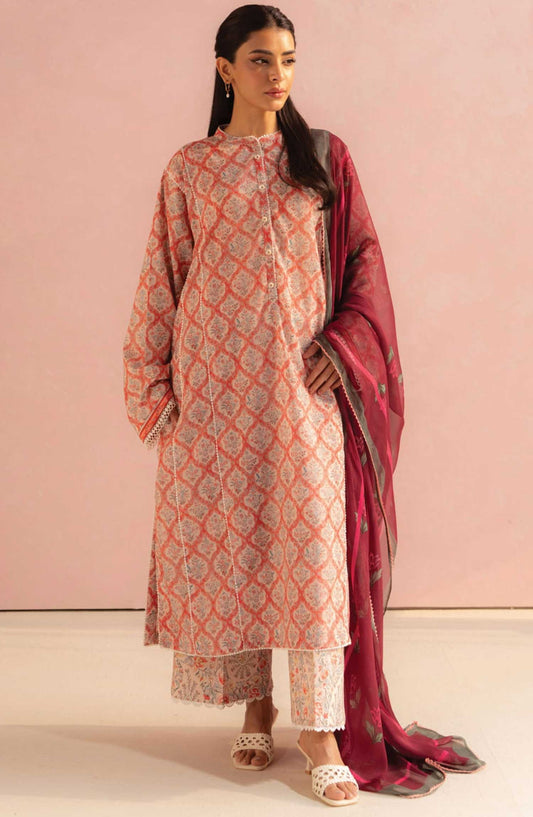 Coco Prints by Zara ShahJahan Printed Lawn Unstitched 3 Piece - D-10 A Amaya - ZS25PL - Pink - Summer Collection