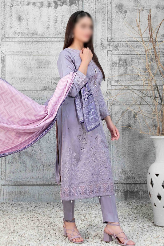 NIRA Embroidered Satin Velvet Shawl Dupatta Collection - D 1115