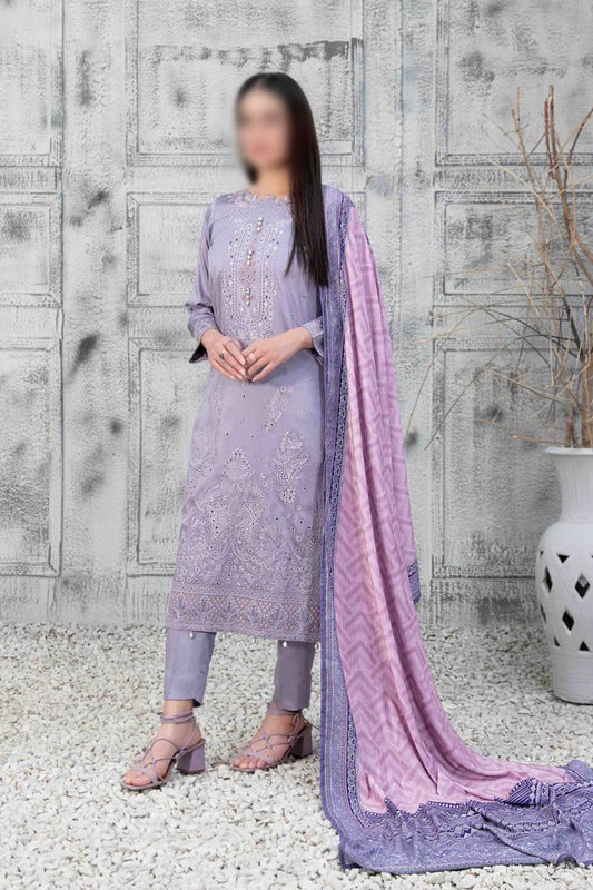 NIRA Embroidered Satin Velvet Shawl Dupatta Collection - D 1115