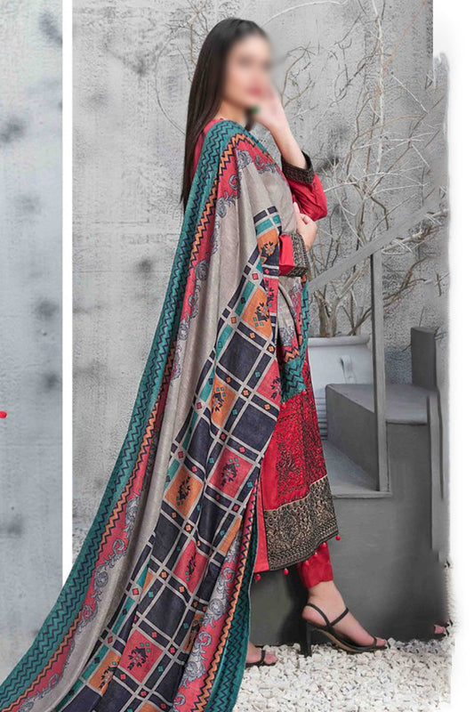NIRA Embroidered Satin Velvet Shawl Dupatta Collection - D 1116