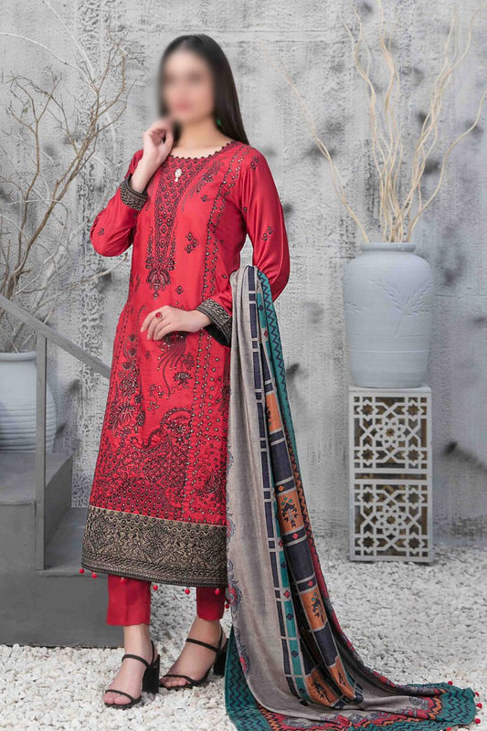NIRA Embroidered Satin Velvet Shawl Dupatta Collection - D 1116