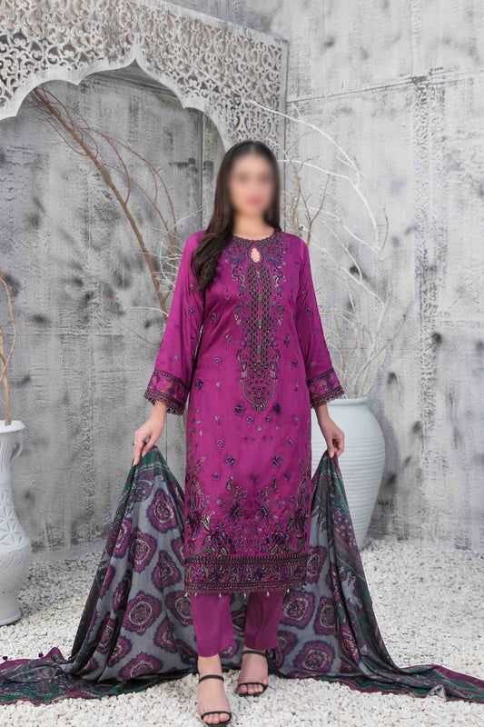 NIRA Embroidered Satin Velvet Shawl Dupatta Collection - D 1122