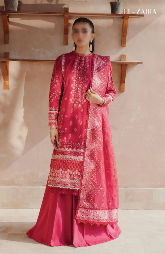 Xenia Farozaan Unstitched Lawn 2024 - D 11 ZAIRA