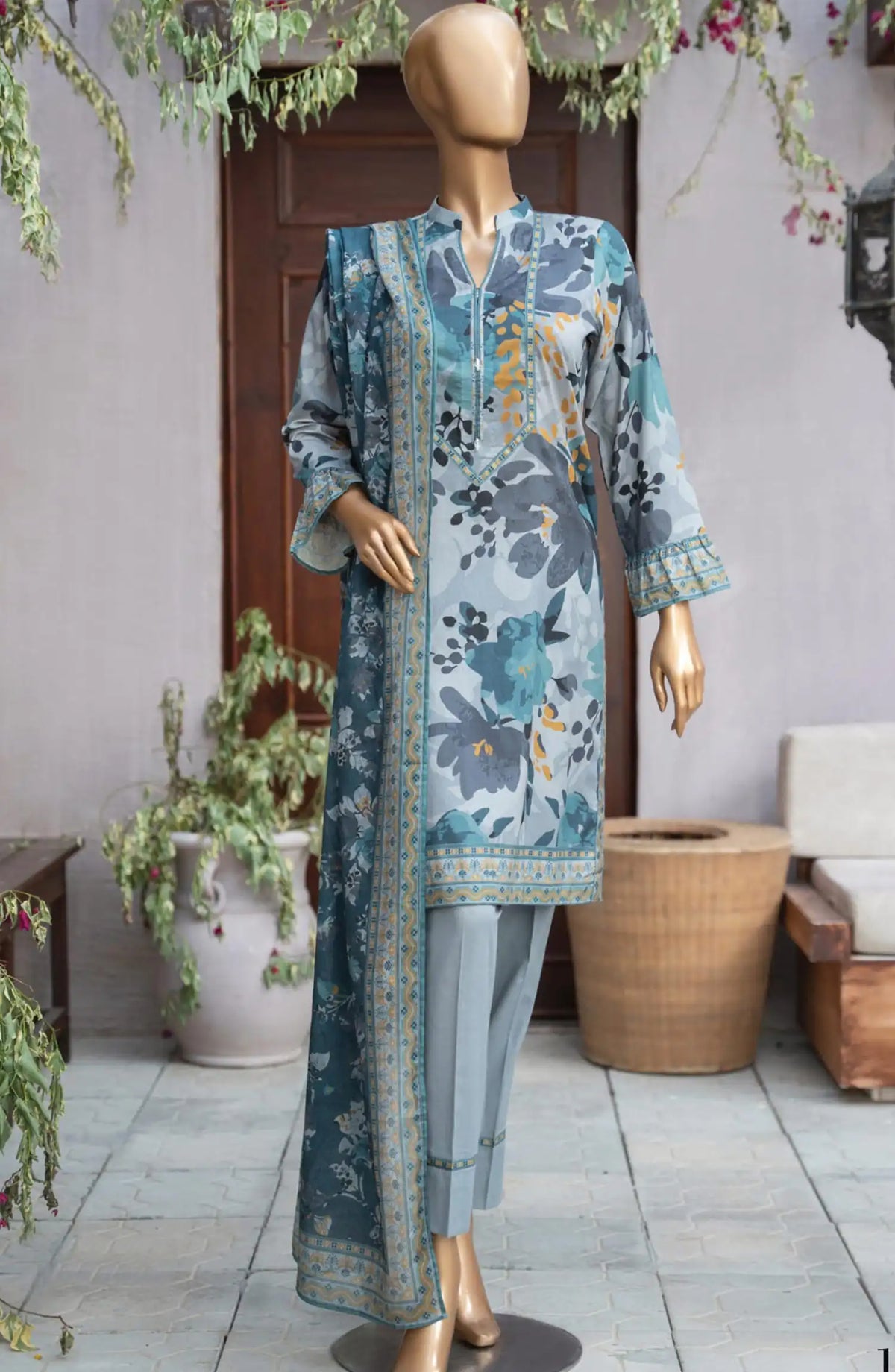 Safina Unstitched Cotton Cambric Collection - D 1222