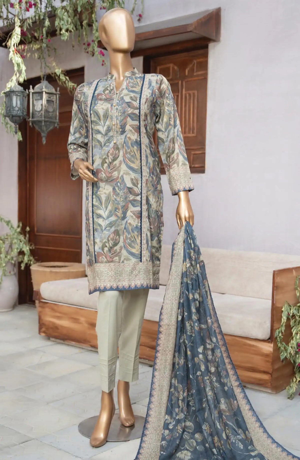 Safina Unstitched Cotton Cambric Collection - D 1223